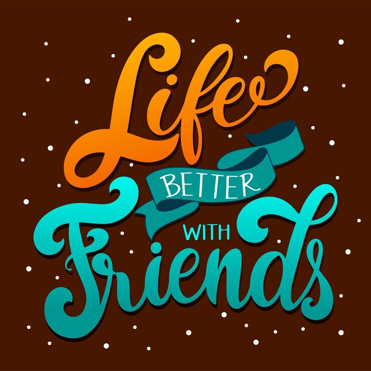 वेक्टर friendship day hand drawn lettering. life better with friends. vector elements for invitations, posters, greeting cards. t-shirt design. friendship quotes.