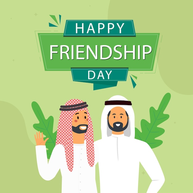 Friendship day illustration with happy friends