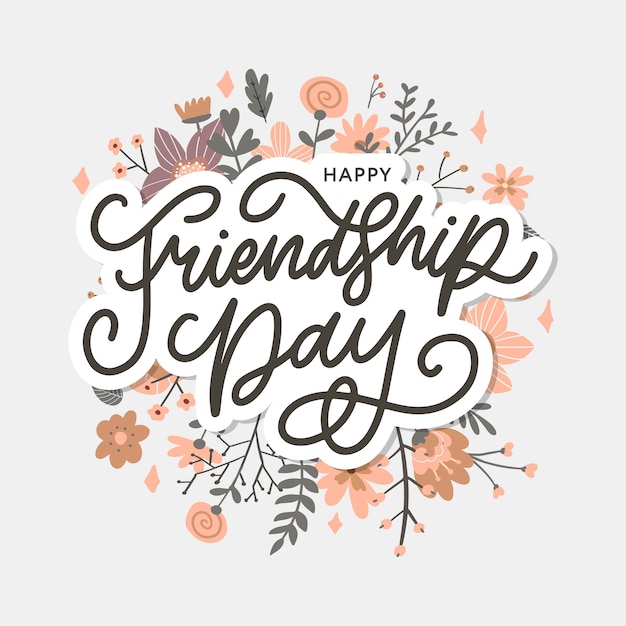 Вектор День дружбы иллюстрация с текстом и элементами для празднования дня дружбы цветов
