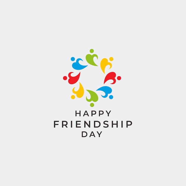 Friendship day international celebration logo abstract vector design graphic illustration