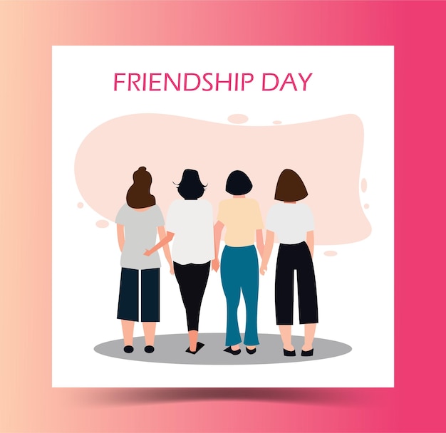 Friendship day poster with free vector