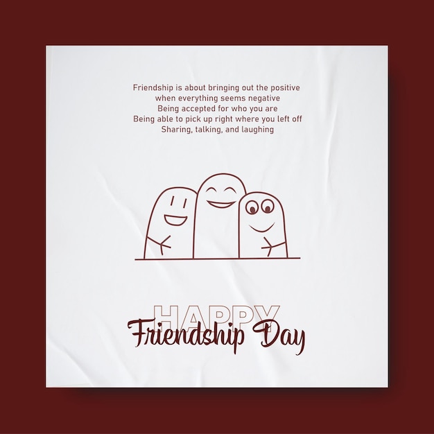 Friendship day poster with wishes design template