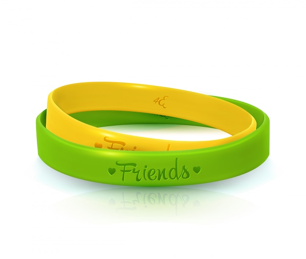 Friendship Day. Rubber bracelets for band of friends