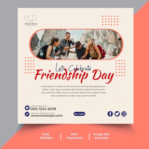 Friendship day social media banner