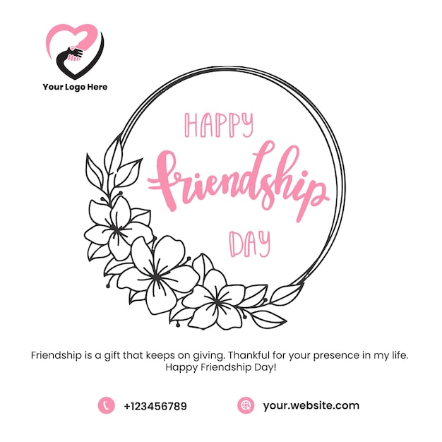 friendship day social media post design banner design friendship flowers social media post design