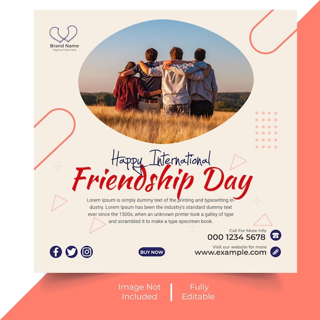 Vector friendship day social media post