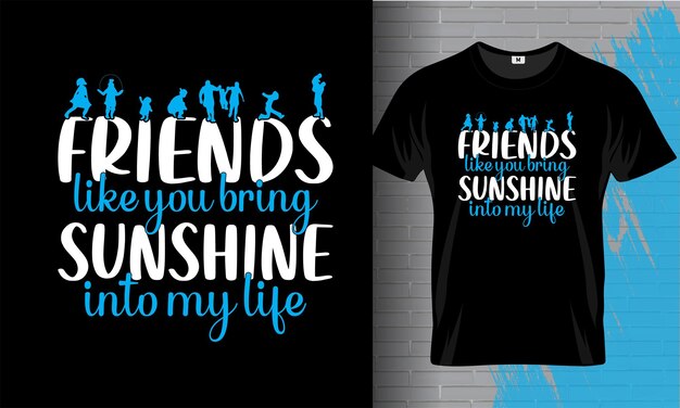 Friendship day t shirt vector design or friends forever tee design