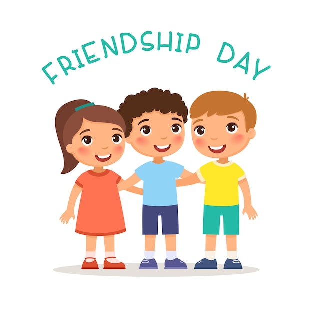 Friendship day two ute little boy and girl hugging
funny cartoon characters