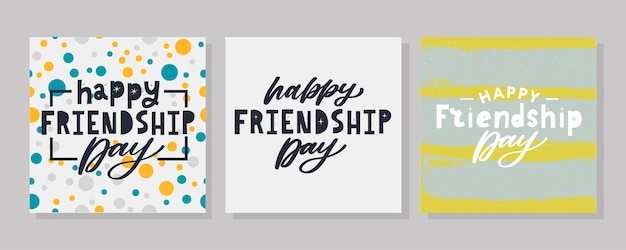 友情の日2022年を祝うためのテキストと要素の友情の日のベクトル図