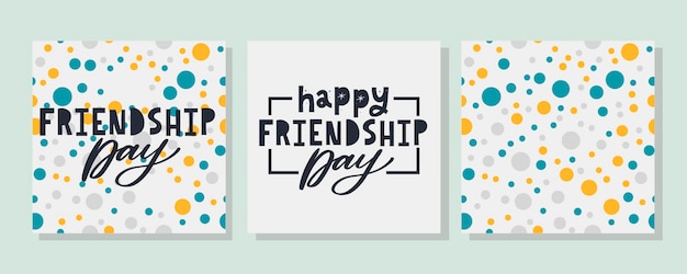 Векторная иллюстрация дня дружбы с текстом и элементами для празднования дня дружбы