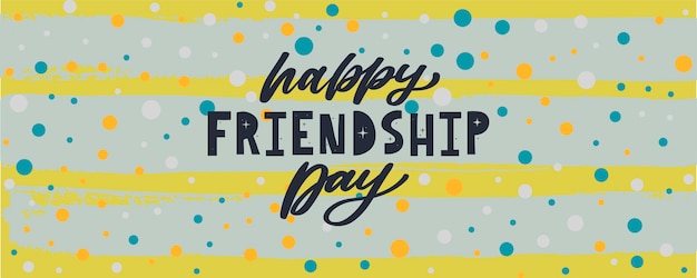 Vector friendship day vector illustration with text and elements for celebrating friendship day 2022