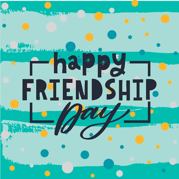 Vector friendship day vector illustration with text and elements for celebrating friendship day 2022