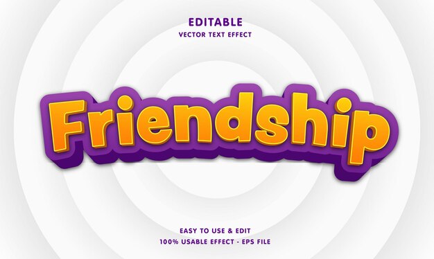 friendship editable text effect template