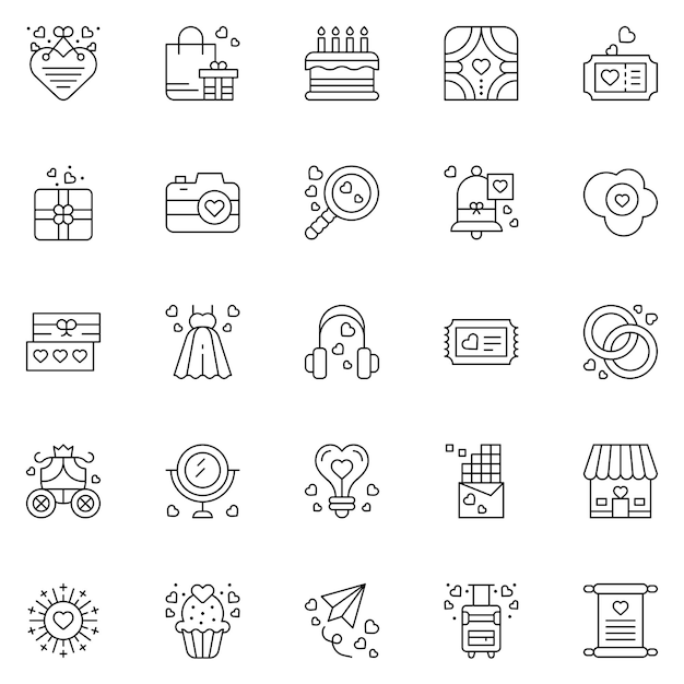 Friendship Icons bundle Vector illustration