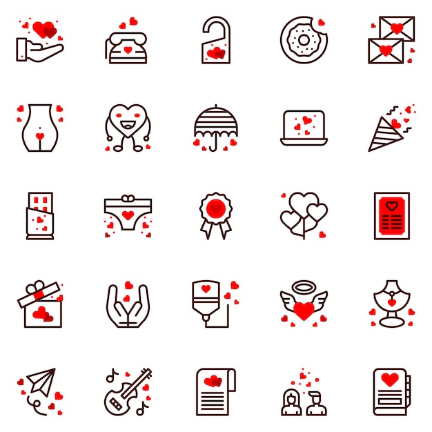 Friendship Icons bundle Vector illustration