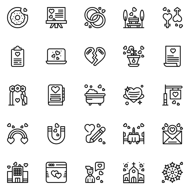 Friendship Icons bundle Vector illustration