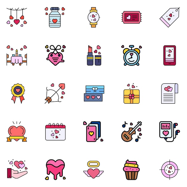 Friendship Icons bundle Vector illustration