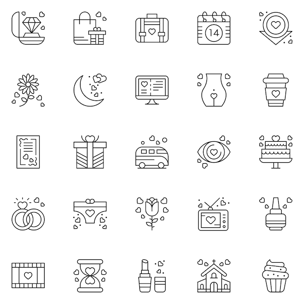 Friendship Icons bundle Vector illustration