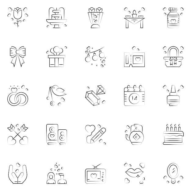 Friendship Icons bundle Vector illustration