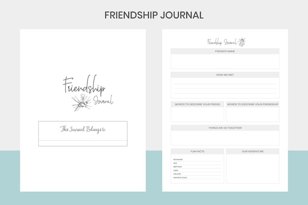 Vettore friendship journal kdp interior