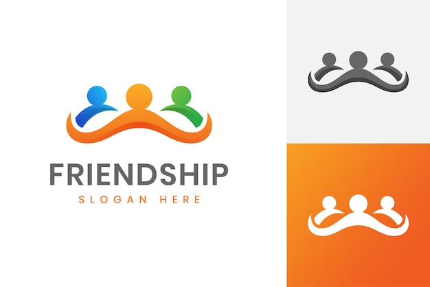 Vector friendship logo people community human together family vector symbol unity logo icon design