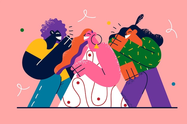 friendship mixed race company illustration