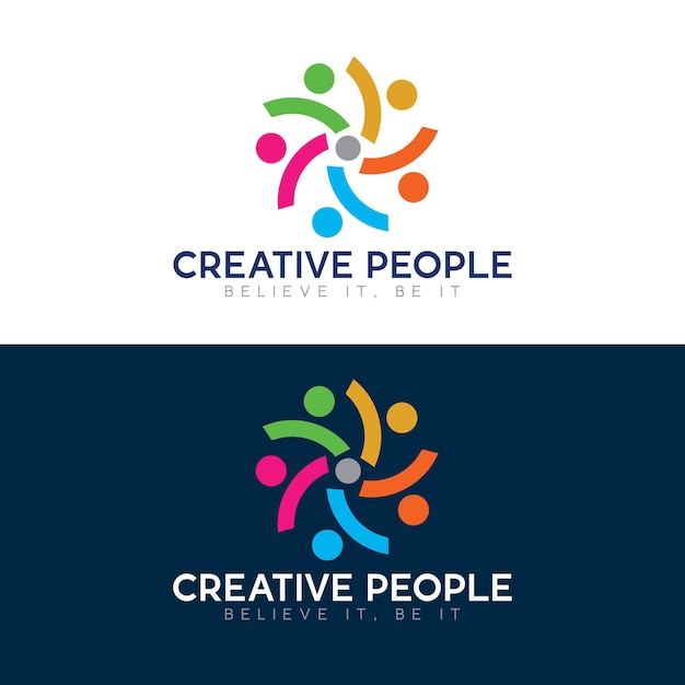 Friendship unity people care logo Creative people logo Teamwork Connectivity logo template