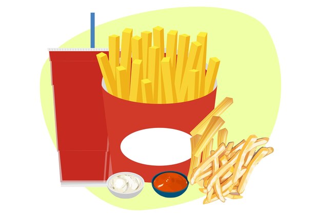 fries concept illustration stylish and beautiful