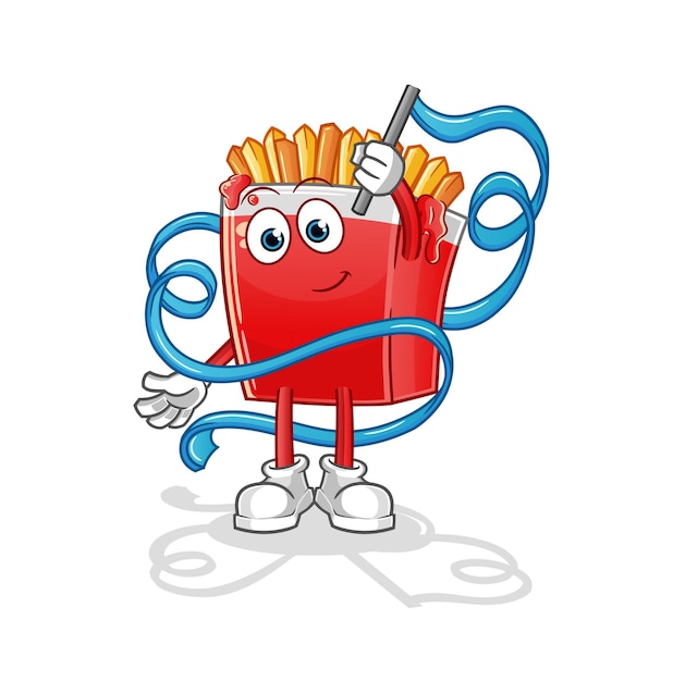 Frietjes Ritmische Gymnastiek mascotte. cartoon vector