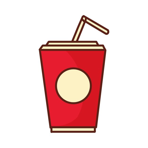 Frisdrank fastfood pictogram geïsoleerd