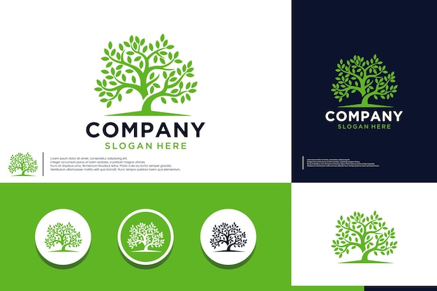 frisheid boom logo gezonde natuur logo ontwerp vector