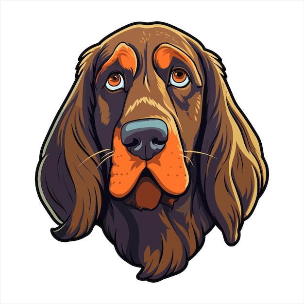 Frisian Pointing Dog Breed Cute Cartoon Kawaii Character Animal Pet Isolated Sticker Illustration