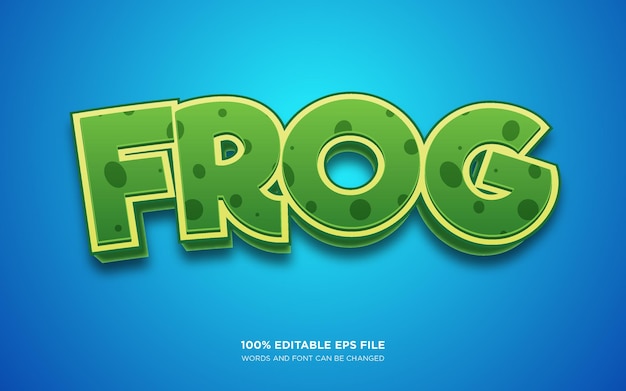 Эффект редактируемого текста frog 3d