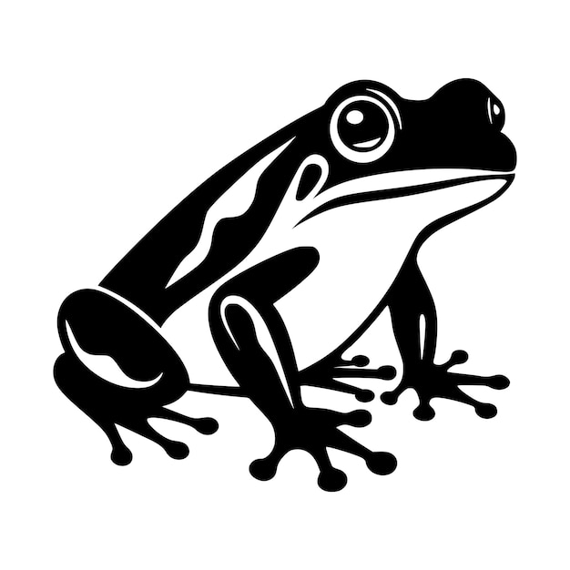 Vector frog amphibian animal silhouette illustration for logo