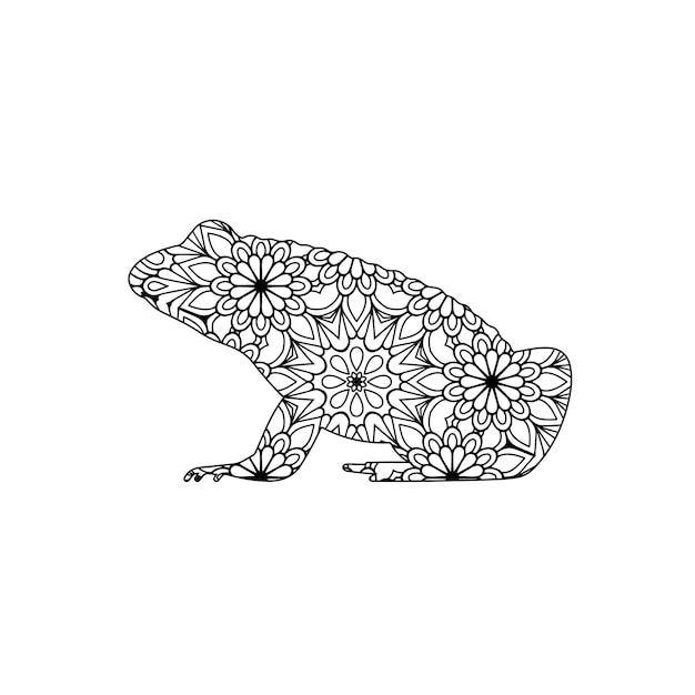 Frog Animal Mandala Coloring Page