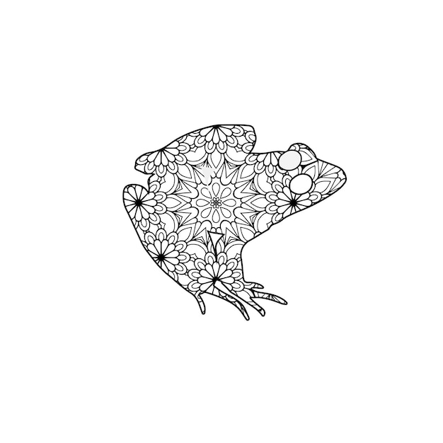 Frog Animal Mandala Coloring Page