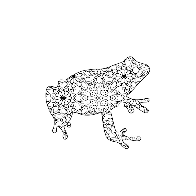 Frog Animal Mandala Coloring Page