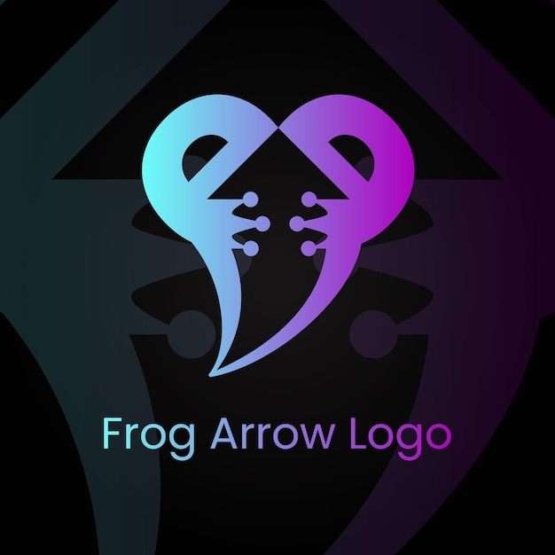 Vector frog and arrow logo concept. gradient, modern, simple, flat, unique and negative space logotype
