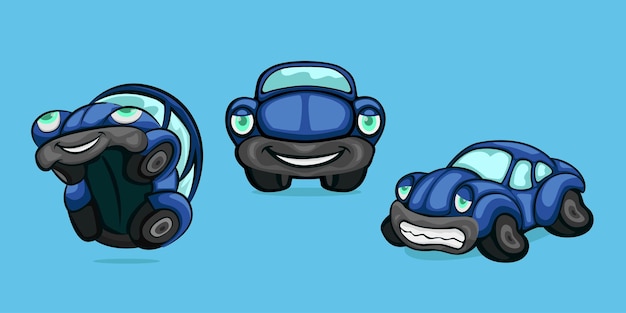 Vector frog car cartoon character