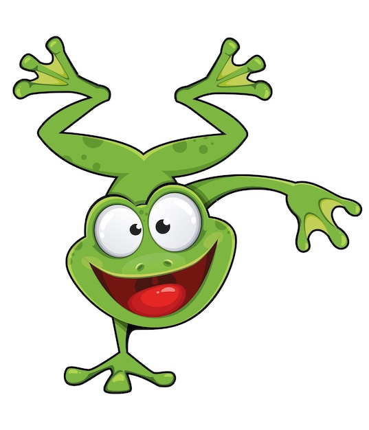 Frog cartoon character Funny frog