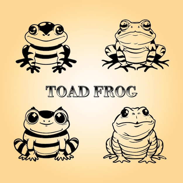 a Frog Cartoon vector illustration is on a yellow background