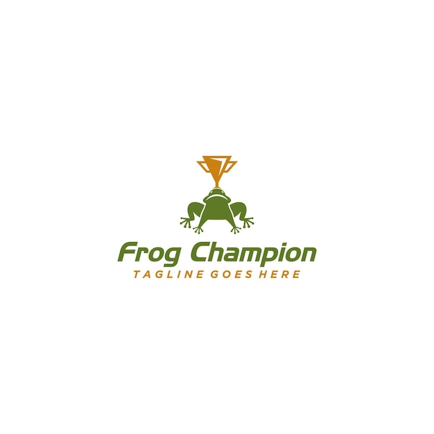 Frog champion logo sign design