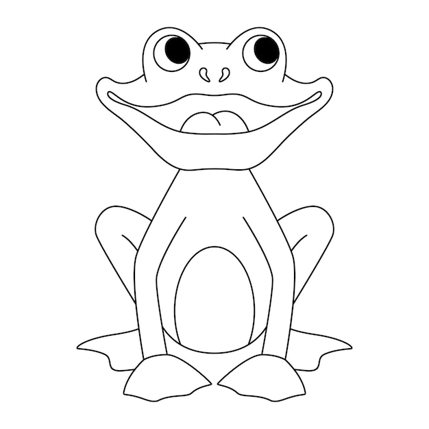 Frog for coloring book vector contour illustration