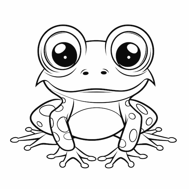Vector frog for coloring bookline art design for kids coloring page