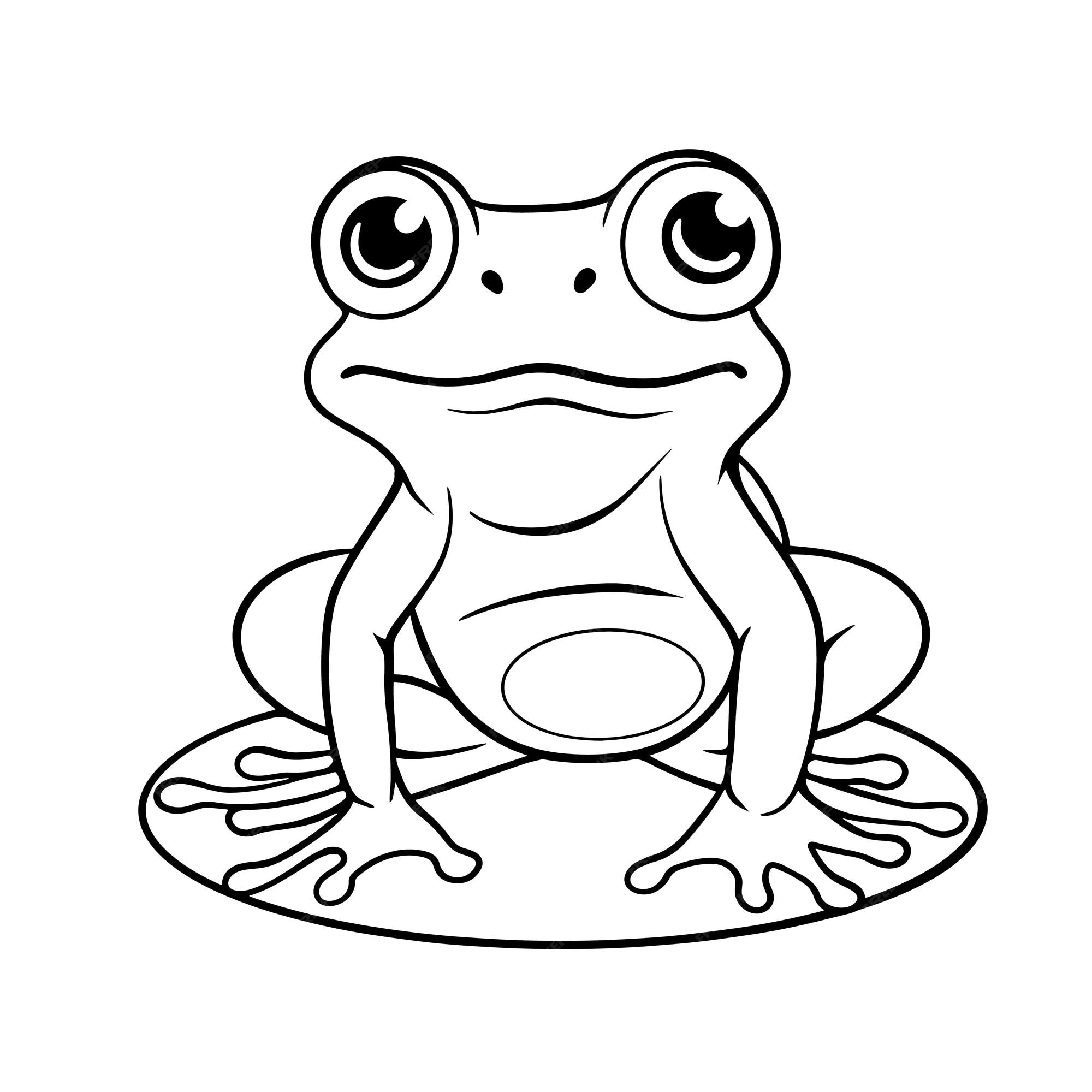 Premium Vector | Frog Coloring Drawing Page