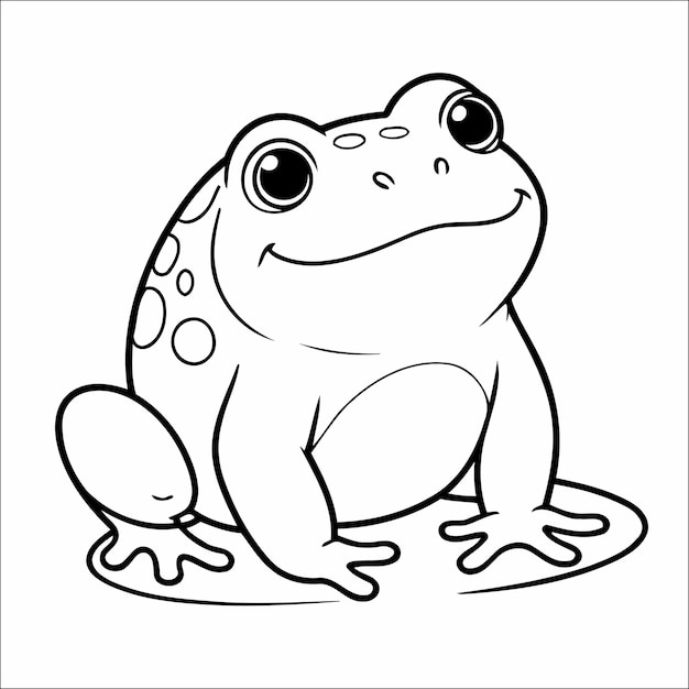 어린이를 위한 개구리 색칠 공부 페이지 그리기