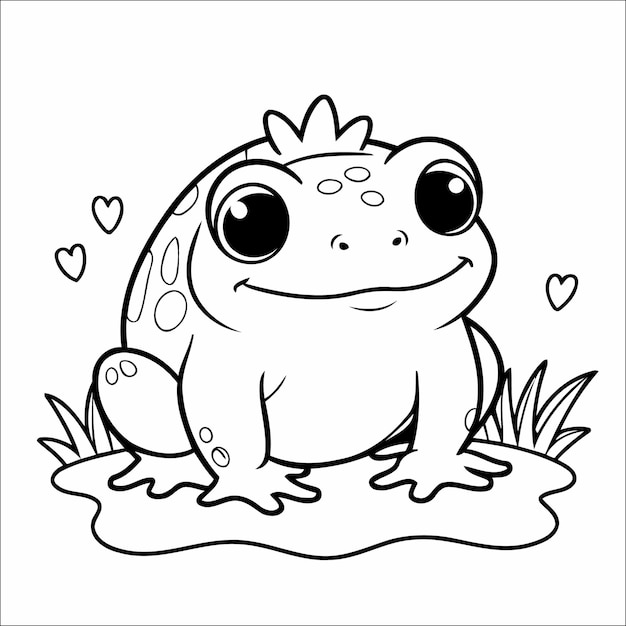 Frog Coloring Page Drawing For Toddlers