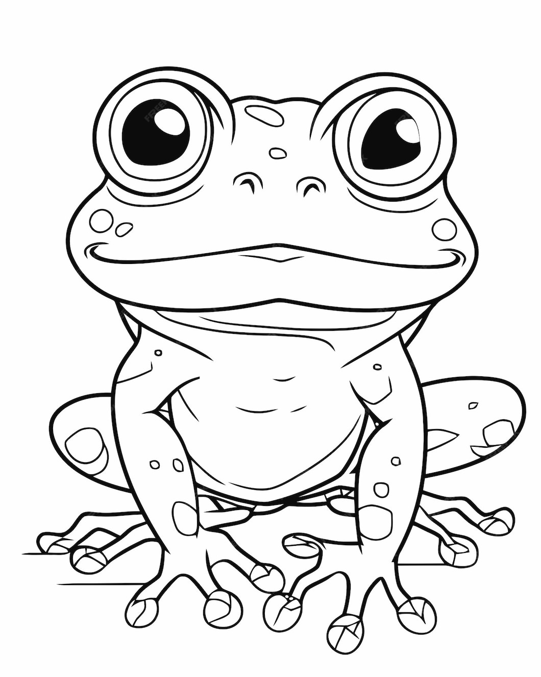 Premium Vector | Frog coloring page for kids. coloring pages for kids