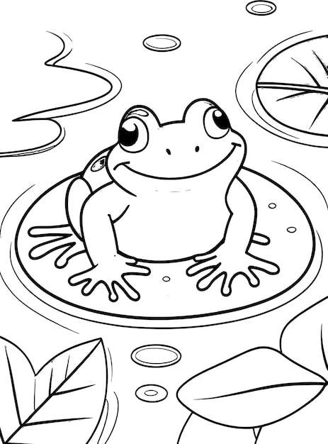 Vector frog coloring page line art illustration and vector art