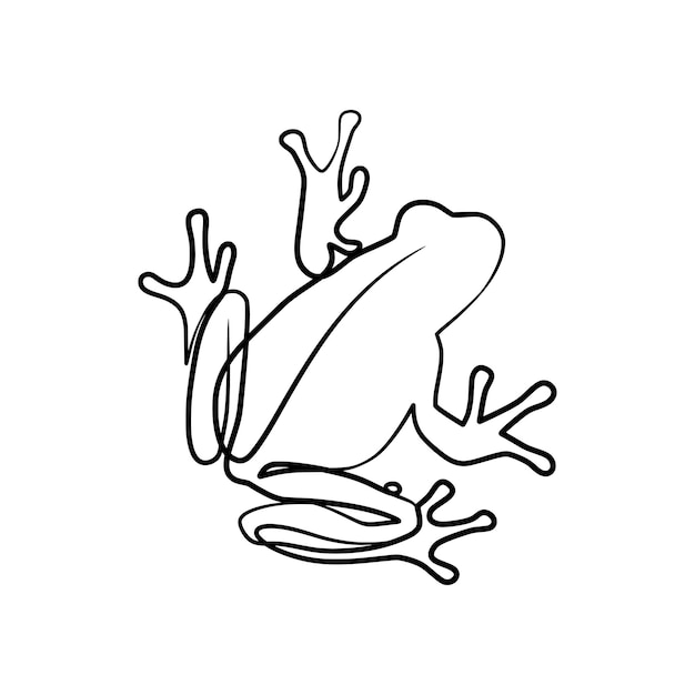 Frog continuous one line art drawing